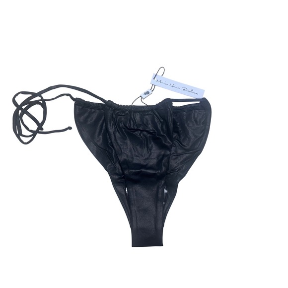 Monica Hansen Beachwear NWT‎ Bikini Bottom Black Metallic Size Small - Picture 1 of 5